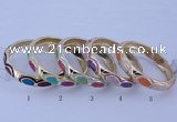 CEB36 5pcs 12mm width gold plated alloy with enamel rhinestone & bangles