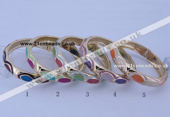 CEB36 5pcs 12mm width gold plated alloy with enamel rhinestone & bangles