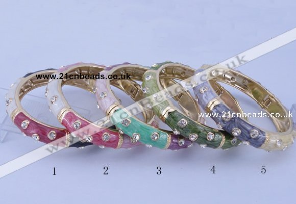 CEB37 5pcs 12mm width gold plated alloy with enamel rhinestone & bangles