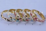 CEB39 5pcs 14mm width gold plated alloy with enamel bangles