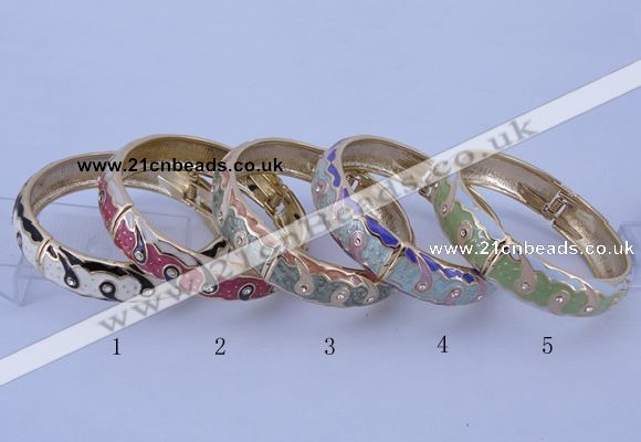 CEB41 5pcs 15mm width gold plated alloy with enamel rhinestone & bangles