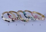 CEB43 5pcs 17mm width gold plated alloy with enamel rhinestone & bangles