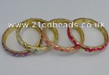 CEB50 7mm width gold plated alloy with enamel bangles wholesale