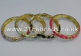 CEB51 7mm width gold plated alloy with enamel bangles wholesale