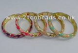 CEB52 7mm width gold plated alloy with enamel bangles wholesale