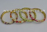 CEB53 7mm width gold plated alloy with enamel bangles wholesale