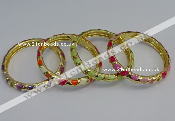 CEB53 7mm width gold plated alloy with enamel bangles wholesale