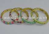 CEB54 7mm width gold plated alloy with enamel bangles wholesale