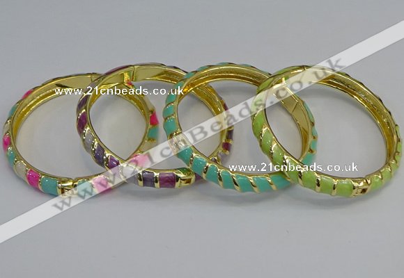 CEB54 7mm width gold plated alloy with enamel bangles wholesale