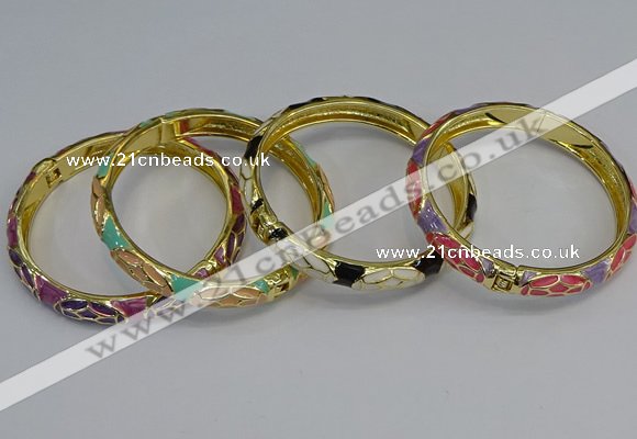 CEB55 7mm width gold plated alloy with enamel bangles wholesale