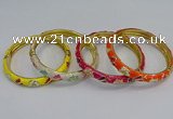 CEB57 7mm width gold plated alloy with enamel bangles wholesale