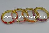 CEB58 9mm width gold plated alloy with enamel bangles wholesale