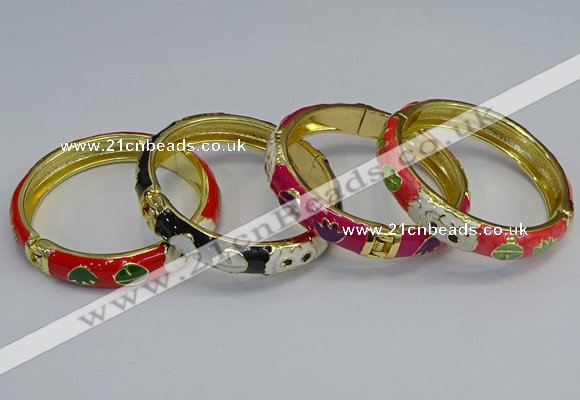 CEB60 9mm width gold plated alloy with enamel bangles wholesale