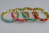 CEB62 9mm width gold plated alloy with enamel bangles wholesale