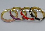 CEB63 9mm width gold plated alloy with enamel bangles wholesale