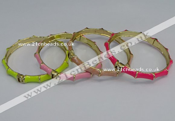 CEB65 6mm width gold plated alloy with enamel bangles wholesale