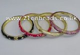 CEB67 6mm width gold plated alloy with enamel bangles wholesale