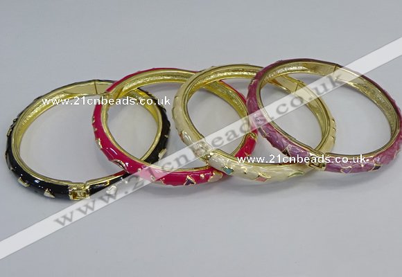 CEB67 6mm width gold plated alloy with enamel bangles wholesale