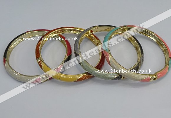 CEB68 6mm width gold plated alloy with enamel bangles wholesale