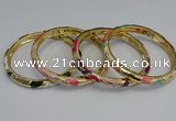 CEB69 6mm width gold plated alloy with enamel bangles wholesale