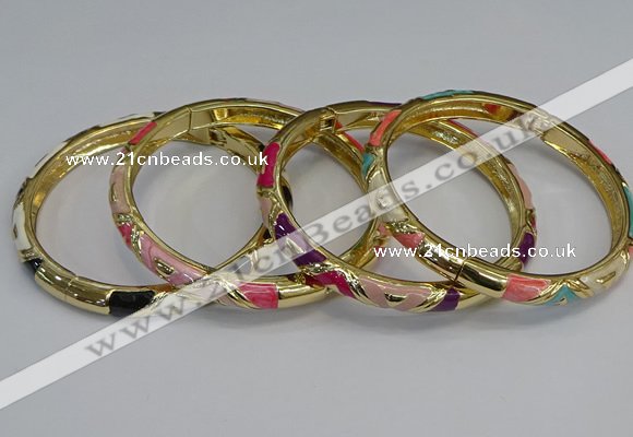 CEB69 6mm width gold plated alloy with enamel bangles wholesale