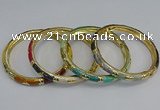 CEB70 6mm width gold plated alloy with enamel bangles wholesale