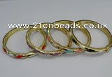 CEB72 6mm width gold plated alloy with enamel bangles wholesale