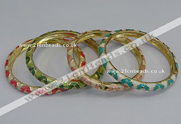 CEB74 6mm width gold plated alloy with enamel bangles wholesale