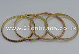 CEB76 5mm width gold plated alloy with enamel bangles wholesale