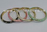 CEB77 5mm width gold plated alloy with enamel bangles wholesale