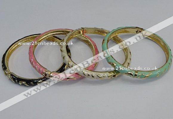 CEB77 5mm width gold plated alloy with enamel bangles wholesale