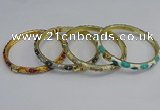 CEB80 6mm width gold plated alloy with enamel bangles wholesale