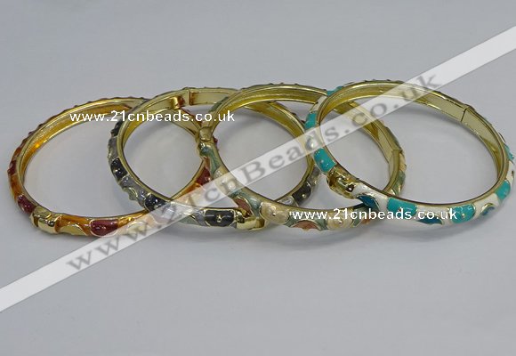 CEB80 6mm width gold plated alloy with enamel bangles wholesale