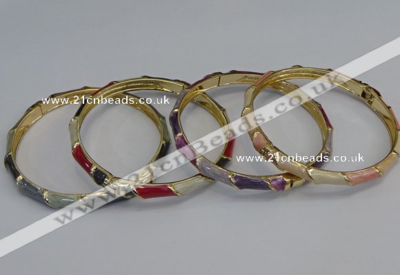 CEB81 6mm width gold plated alloy with enamel bangles wholesale