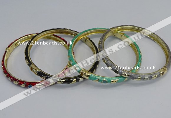 CEB82 6mm width gold plated alloy with enamel bangles wholesale