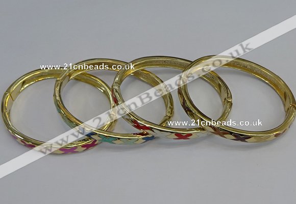 CEB83 7mm width gold plated alloy with enamel bangles wholesale