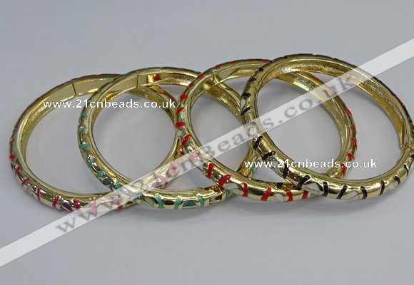 CEB85 7mm width gold plated alloy with enamel bangles wholesale