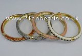 CEB87 7mm width gold plated alloy with enamel bangles wholesale