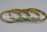 CEB88 7mm width gold plated alloy with enamel bangles wholesale