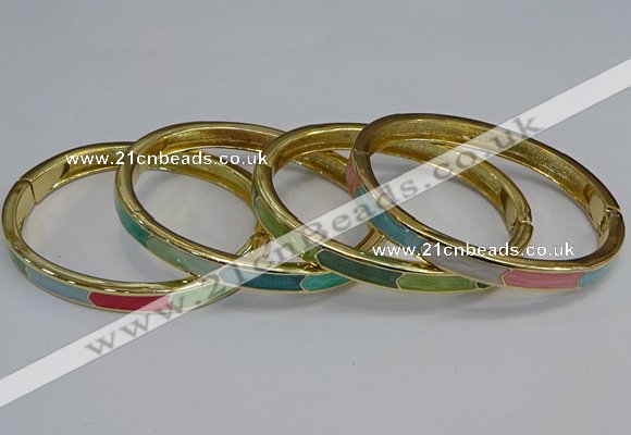 CEB88 7mm width gold plated alloy with enamel bangles wholesale