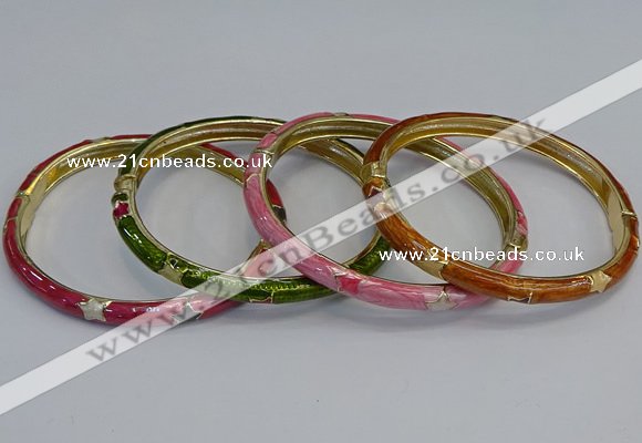 CEB91 6mm width gold plated alloy with enamel bangles wholesale