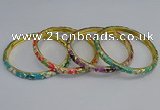 CEB92 6mm width gold plated alloy with enamel bangles wholesale