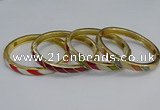 CEB93 7mm width gold plated alloy with enamel bangles wholesale