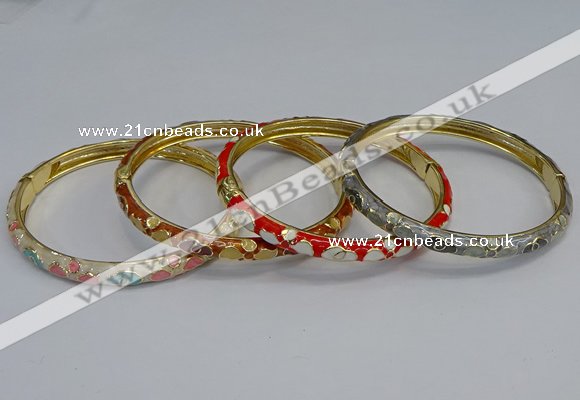 CEB94 6mm width gold plated alloy with enamel bangles wholesale