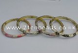 CEB96 6mm width gold plated alloy with enamel bangles wholesale