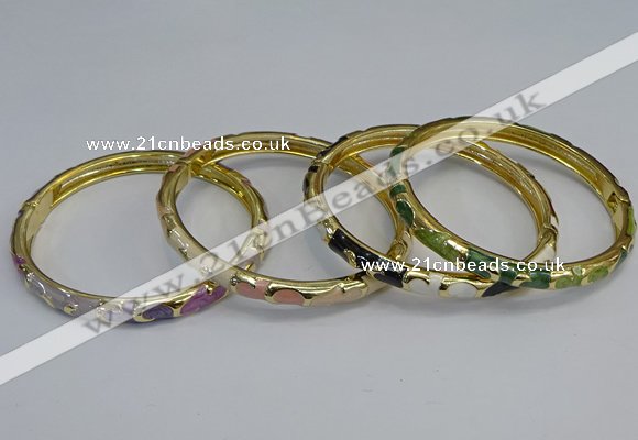 CEB97 6mm width gold plated alloy with enamel bangles wholesale