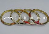 CEB98 6mm width gold plated alloy with enamel bangles wholesale