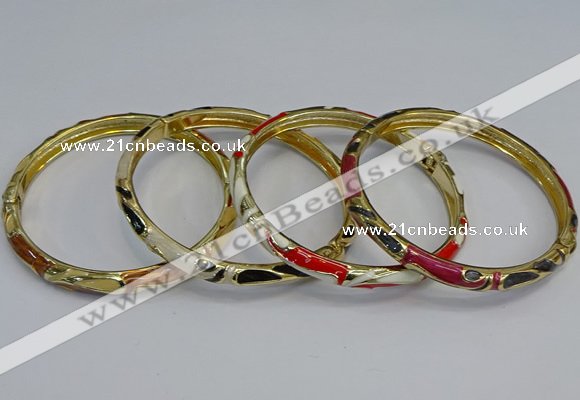 CEB98 6mm width gold plated alloy with enamel bangles wholesale