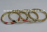 CEB99 6mm width gold plated alloy with enamel bangles wholesale