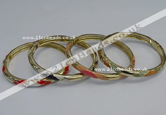 CEB99 6mm width gold plated alloy with enamel bangles wholesale